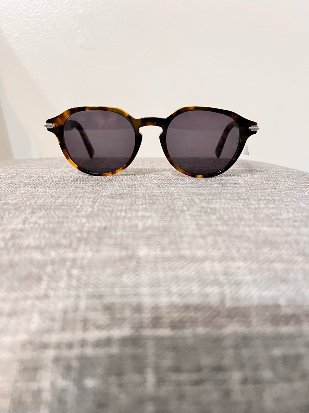Dior Tortoiseshell Round Sunglasses with Dark Lenses